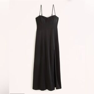 The A&F Camille Maxi Dress in black satin